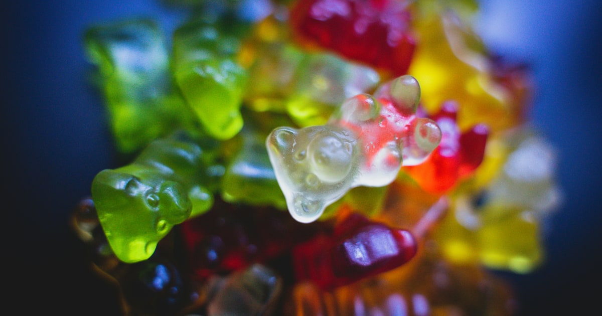 Colourful halal-certified gummy bears and jelly sweets