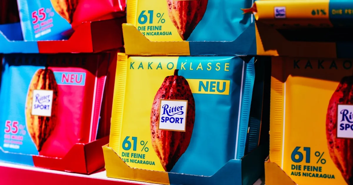 Chocolate bars with halal certification logo in a Malaysian supermarket