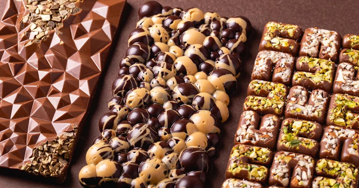 UAE supermarket chocolate aisle with international and local chocolate brands