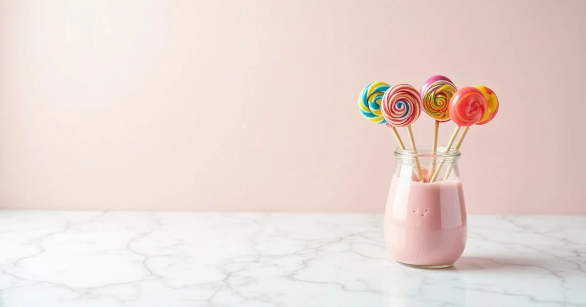 Chupa Chups Cola lollipops in a jar on a shop counter
