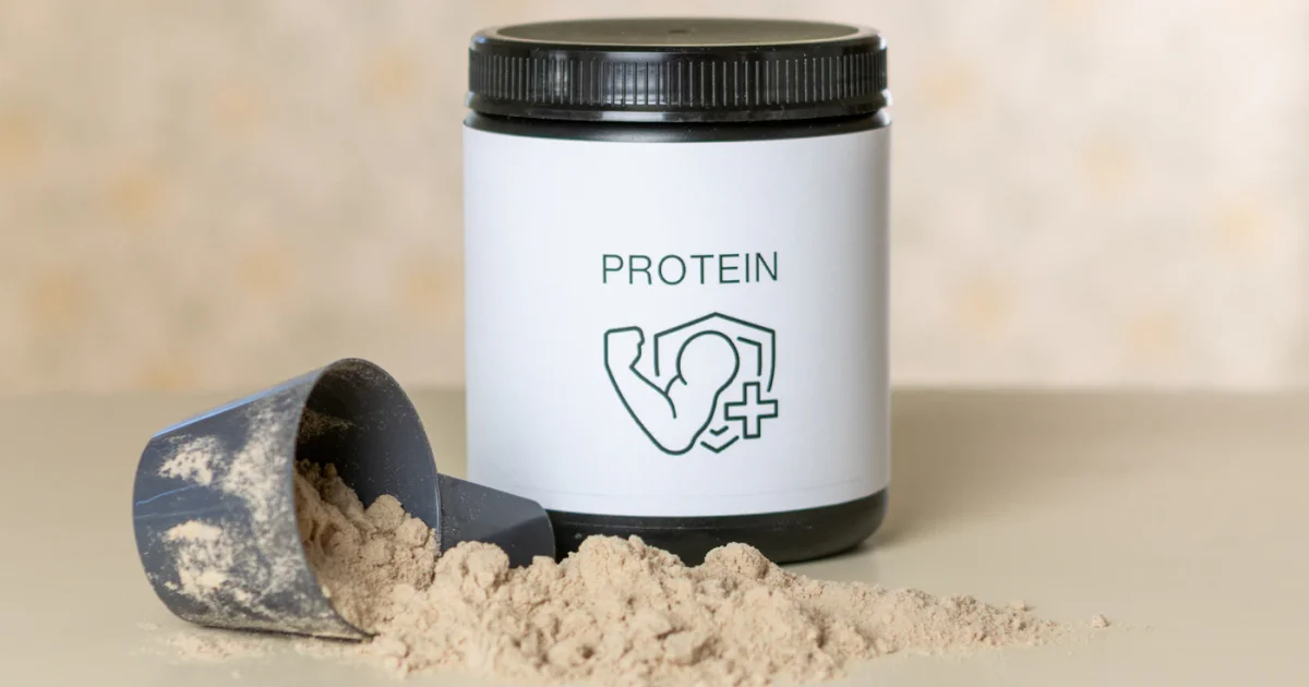 Whey protein powder tubs beside vegan plant protein — halal status comparison guide