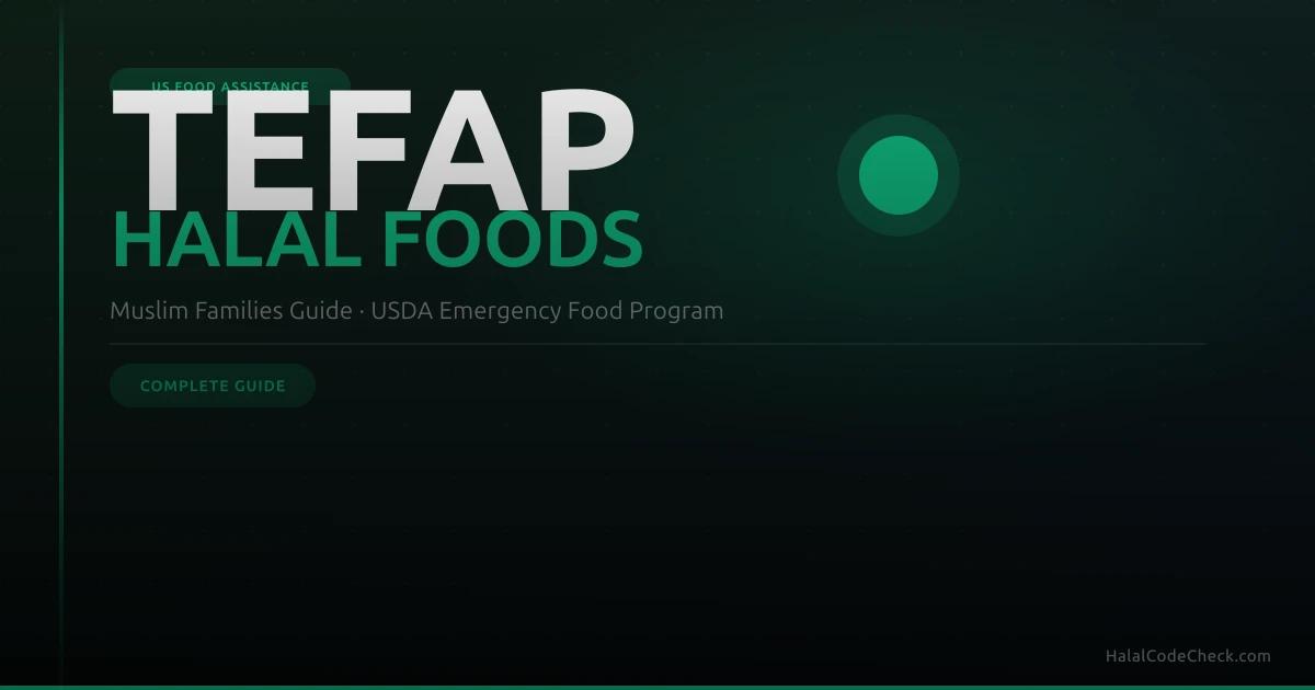 Muslim family at a food bank receiving USDA TEFAP halal food assistance