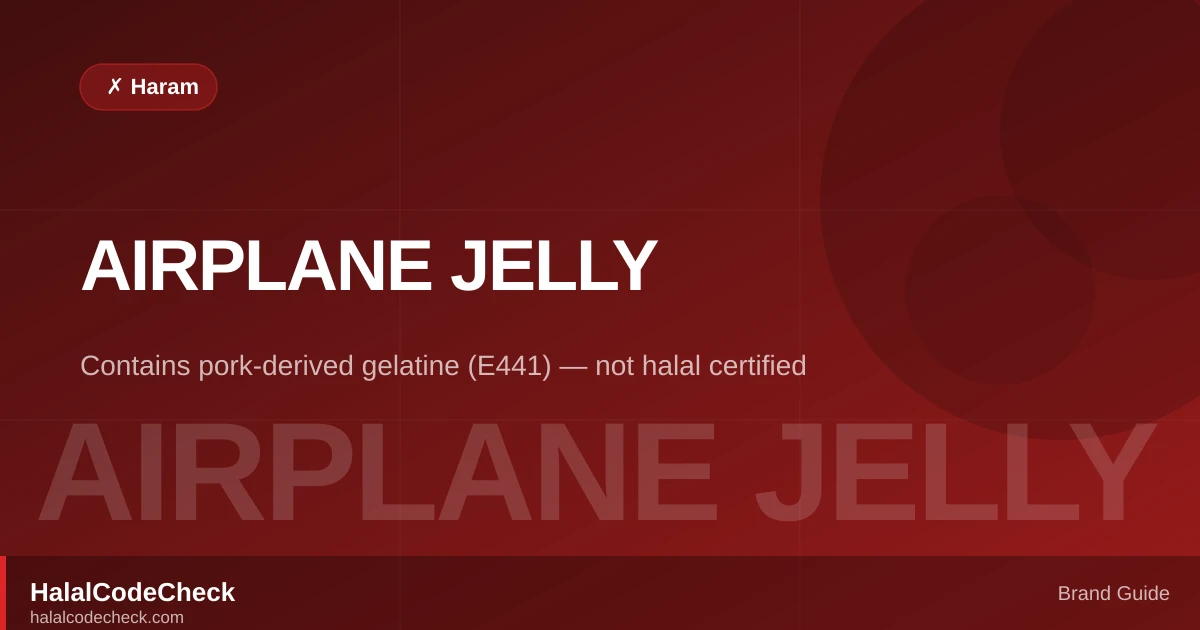 Is Airplane Jelly Halal? — HalalCodeCheck Brand Guide