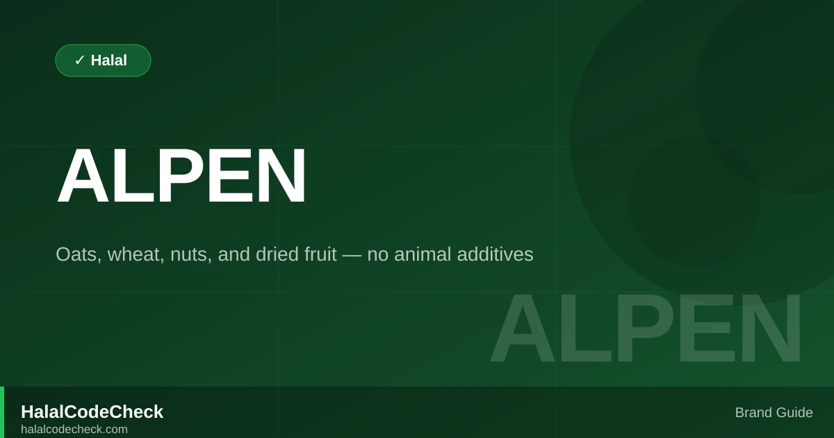 Is Alpen Halal? — Brand Guide