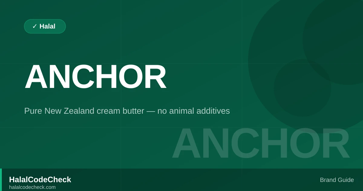 Is Anchor Butter Halal? — HalalCodeCheck Brand Guide