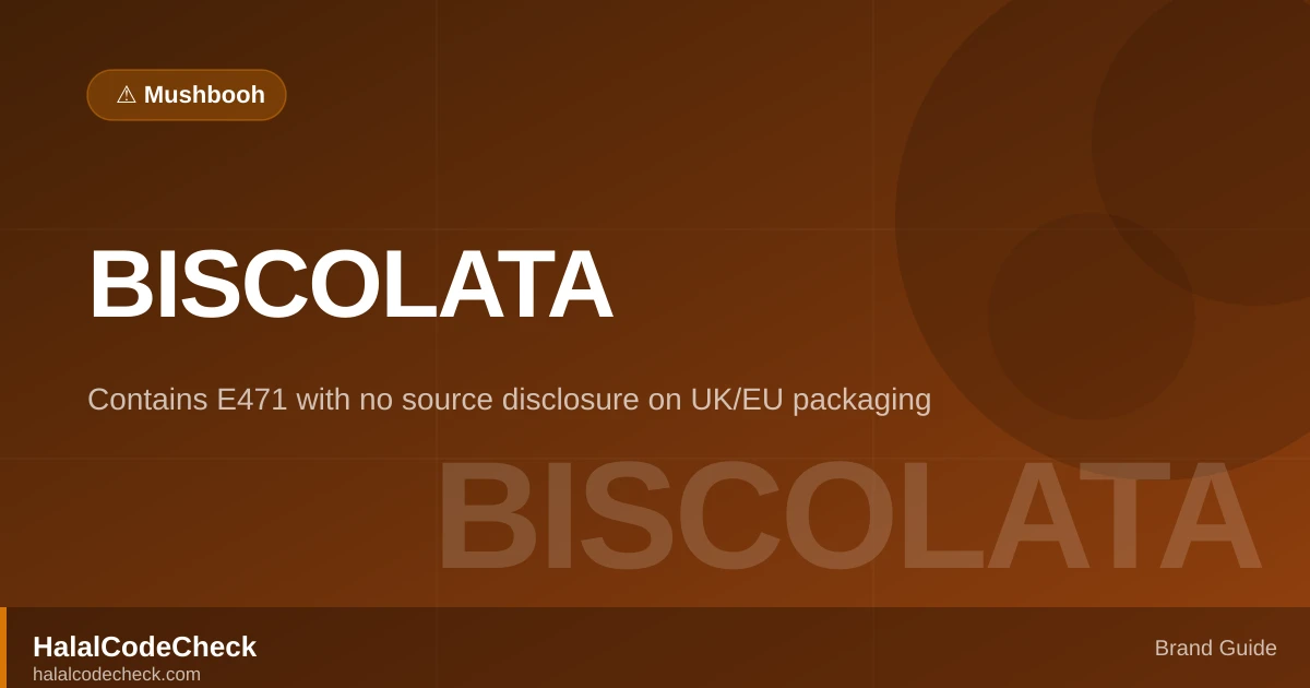 Is Biscolata Halal? — HalalCodeCheck Brand Guide