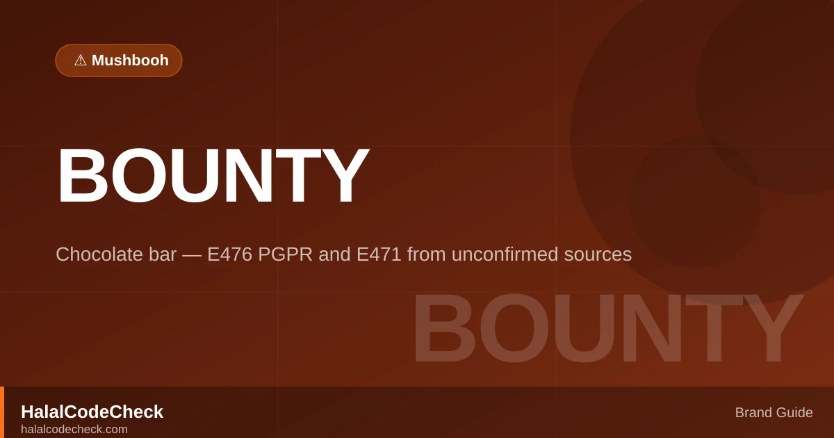 Is Bounty Halal? — HalalCodeCheck Brand Guide
