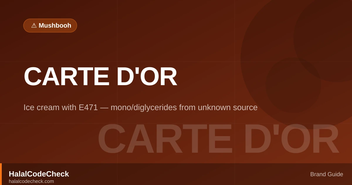 Is Carte D'Or Halal? — Brand Guide