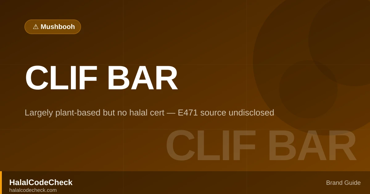 Is CLIF Bar Halal? — HalalCodeCheck Brand Guide