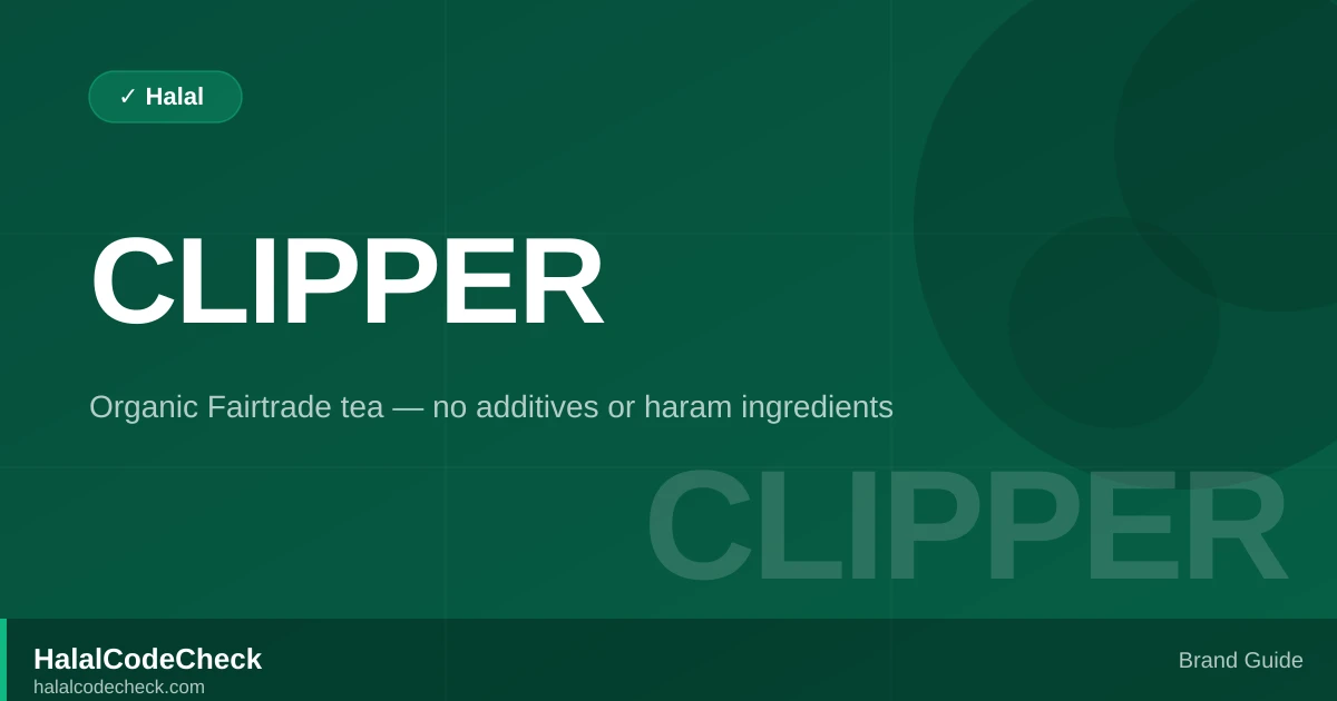 Is Clipper Tea Halal? — HalalCodeCheck Brand Guide