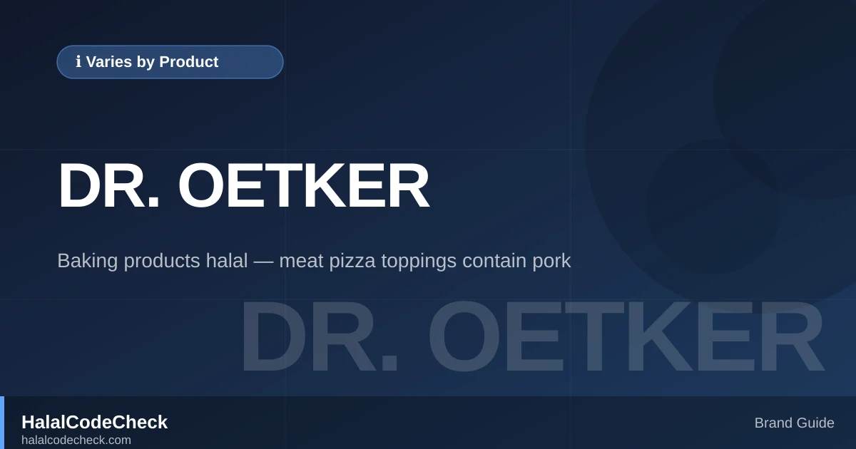 Is Dr. Oetker Halal? — HalalCodeCheck Brand Guide