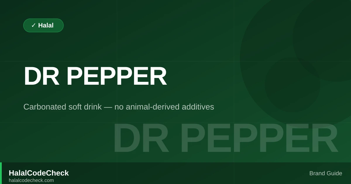 Is Dr Pepper Halal? — HalalCodeCheck Brand Guide