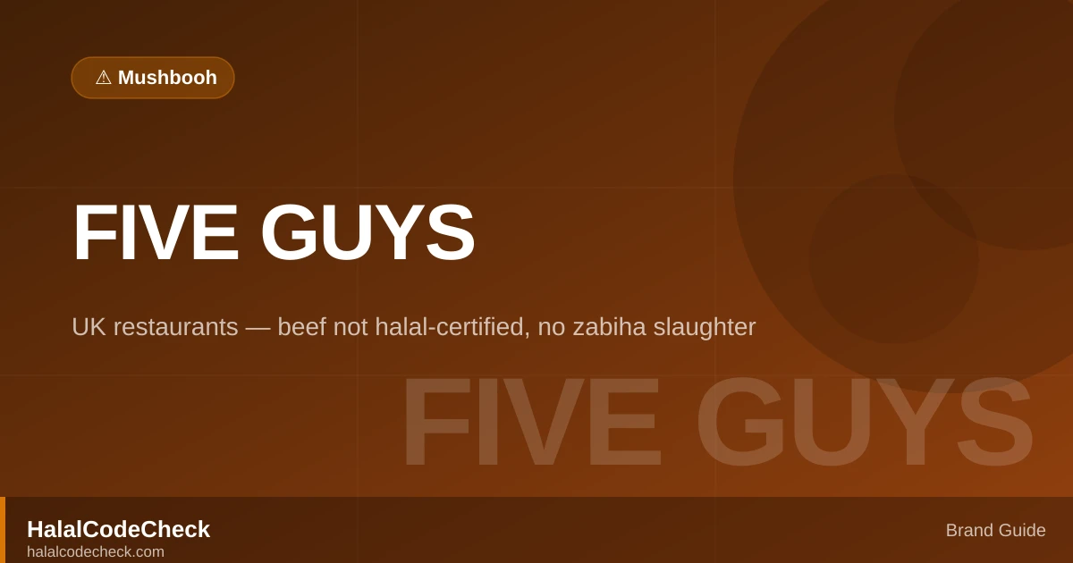 Is Five Guys Halal? — HalalCodeCheck Brand Guide