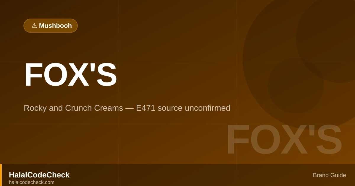 Is Fox's Halal? — Brand Guide