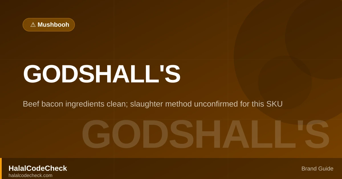 Is Godshall's Halal? — HalalCodeCheck Brand Guide