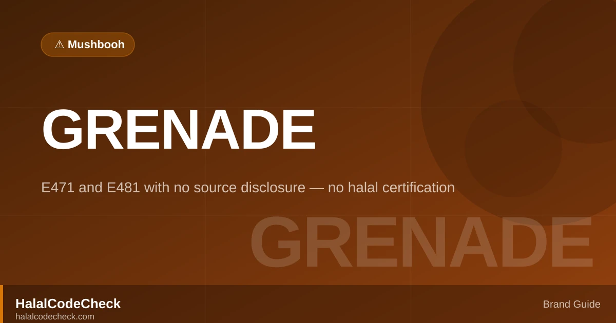 Is Grenade Carb Killa Halal? — HalalCodeCheck Brand Guide