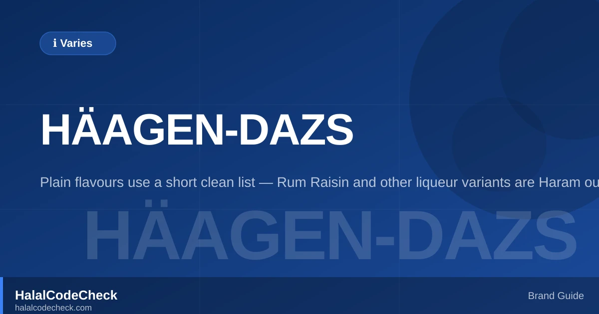 Is Häagen-Dazs Halal? — HalalCodeCheck Brand Guide