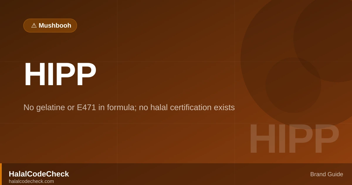 Is HiPP Halal? — HalalCodeCheck Brand Guide