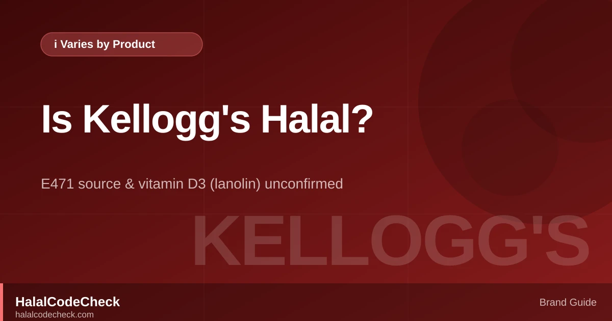 Is Kellogg's Halal? — HalalCodeCheck Brand Guide