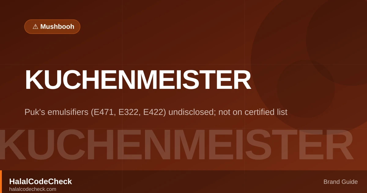 Is Kuchenmeister Halal? — HalalCodeCheck Brand Guide