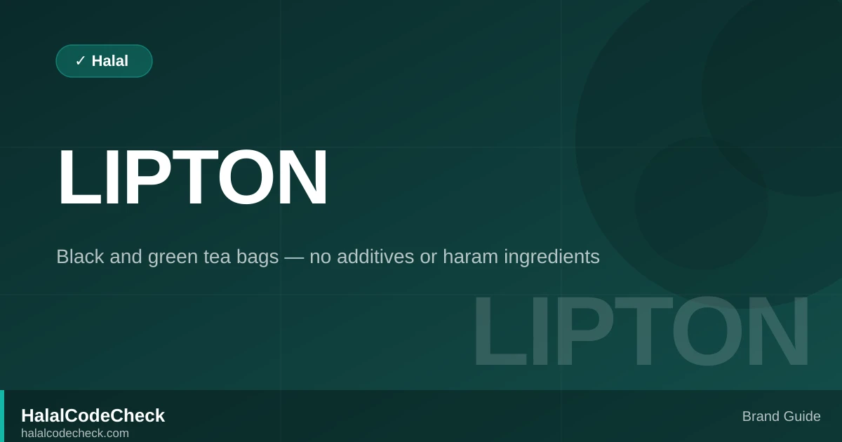 Is Lipton Halal? — HalalCodeCheck Brand Guide