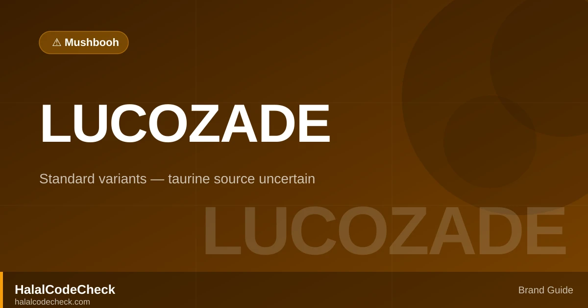 Is Lucozade Halal? — Brand Guide