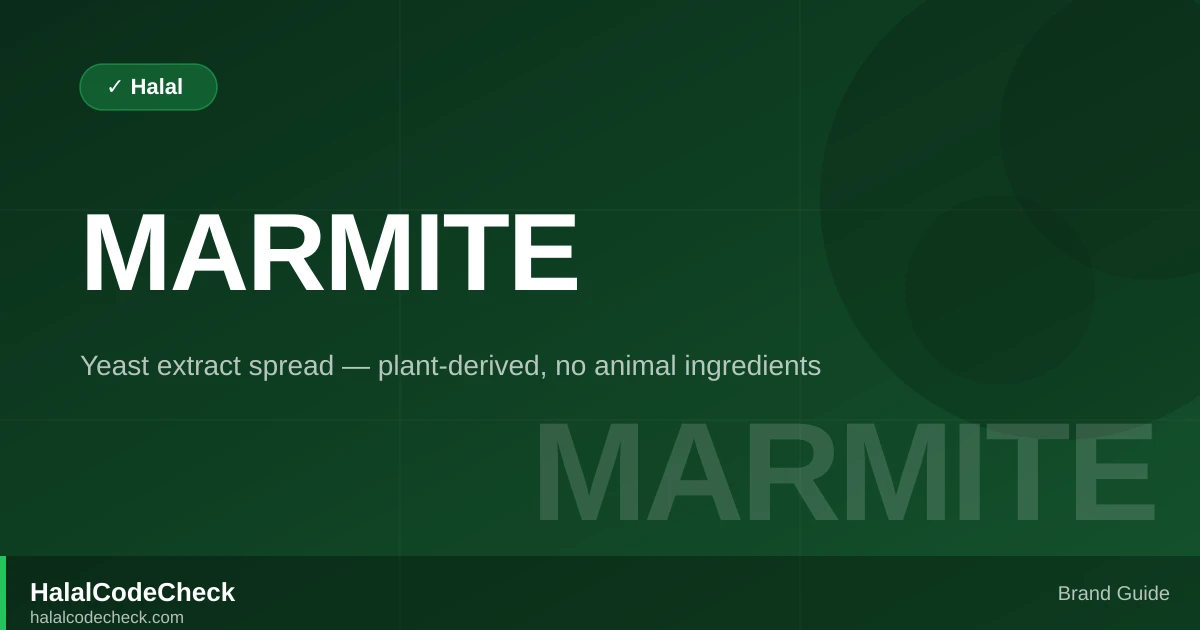 Is Marmite Halal? — HalalCodeCheck Brand Guide