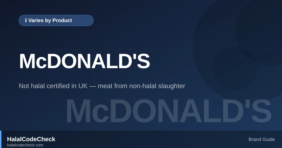 Is McDonald's Halal? — HalalCodeCheck Brand Guide