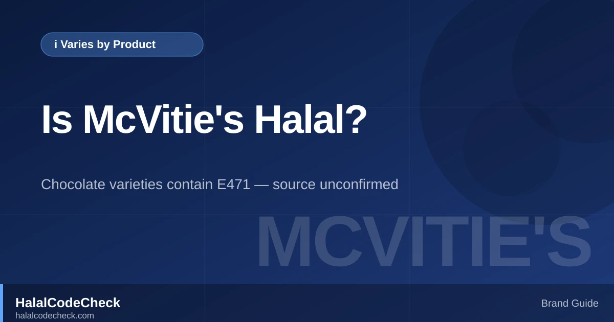 Is McVitie's Halal? — HalalCodeCheck Brand Guide