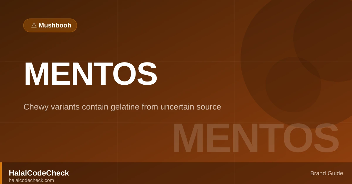 Is Mentos Halal? — HalalCodeCheck Brand Guide