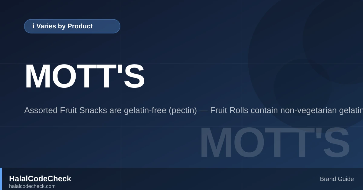 Is Mott's Fruit Snacks Halal? - HalalCodeCheck Brand Guide