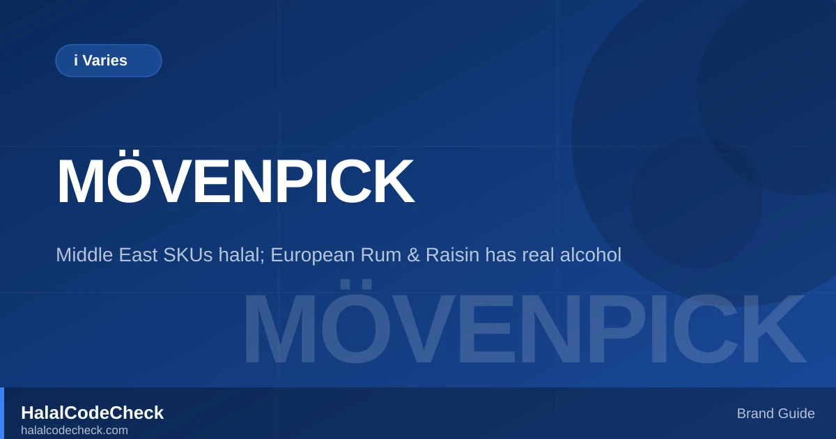 Is Mövenpick Ice Cream Halal? — HalalCodeCheck Brand Guide