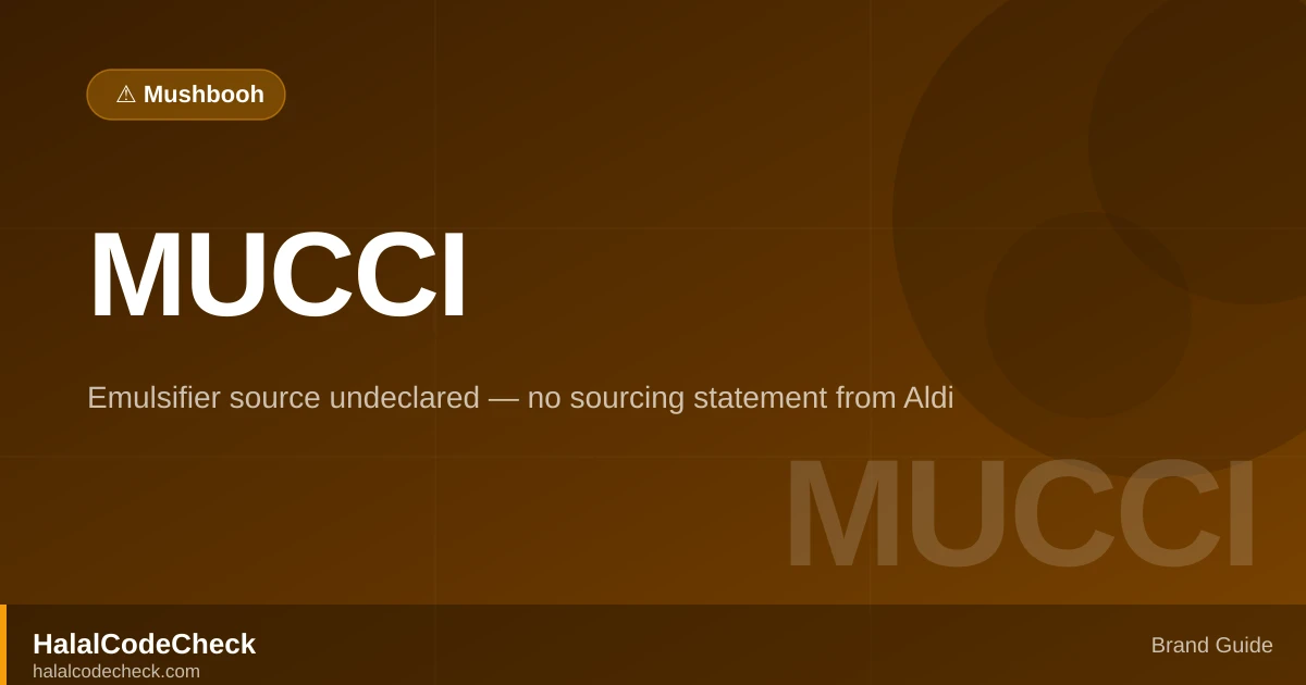 Is Mucci Halal? — HalalCodeCheck Brand Guide