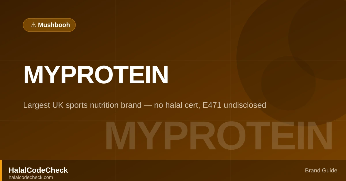 Is MyProtein Halal? — HalalCodeCheck Brand Guide