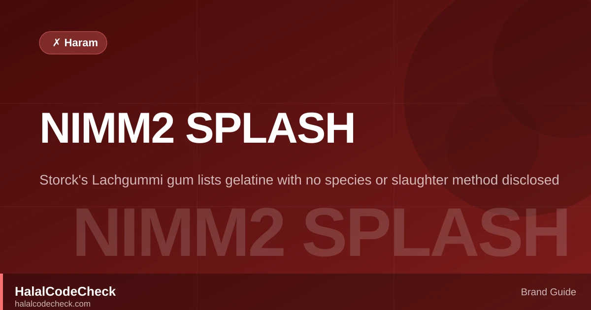 Is Nimm2 Splash Halal? — HalalCodeCheck Brand Guide