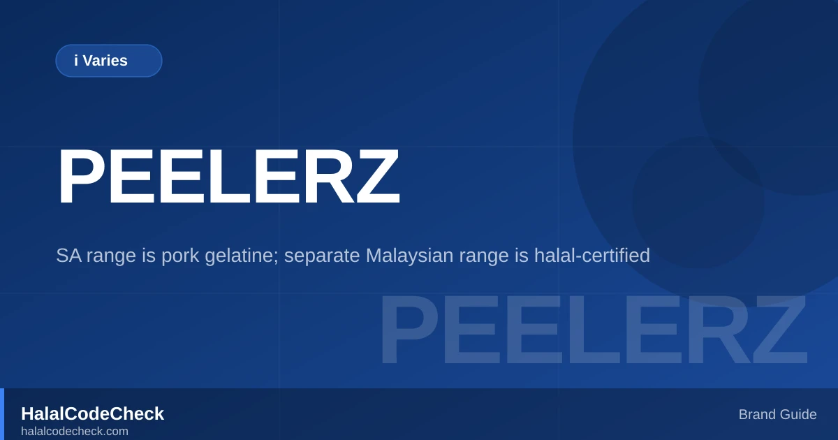 Is Peelerz Halal? — HalalCodeCheck Brand Guide
