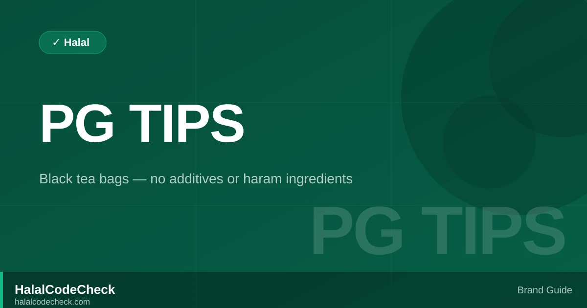 Is PG Tips Halal? — HalalCodeCheck Brand Guide
