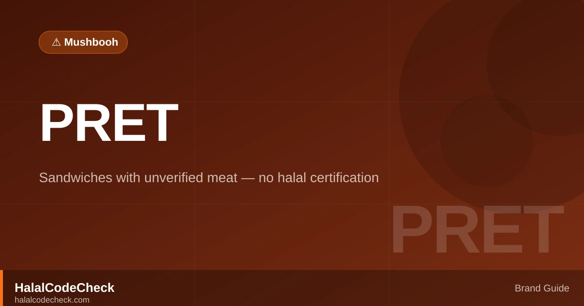 Is Pret A Manger Halal? — HalalCodeCheck Brand Guide