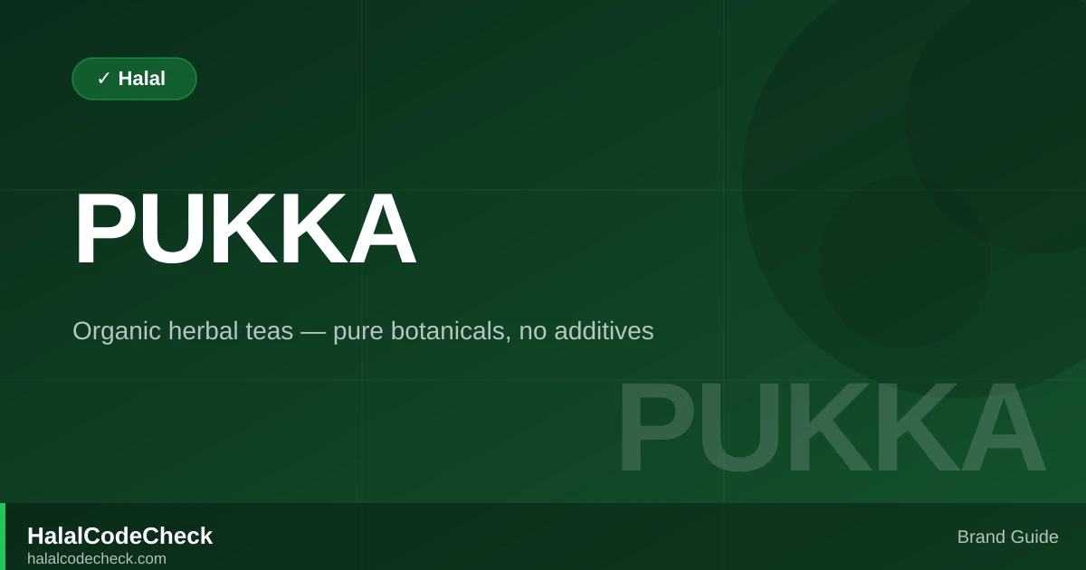 Is Pukka Herbs Halal? — HalalCodeCheck Brand Guide