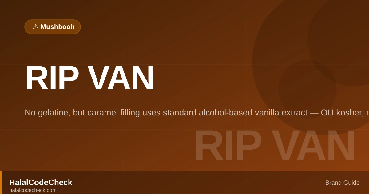 Is Rip Van Halal? — HalalCodeCheck Brand Guide