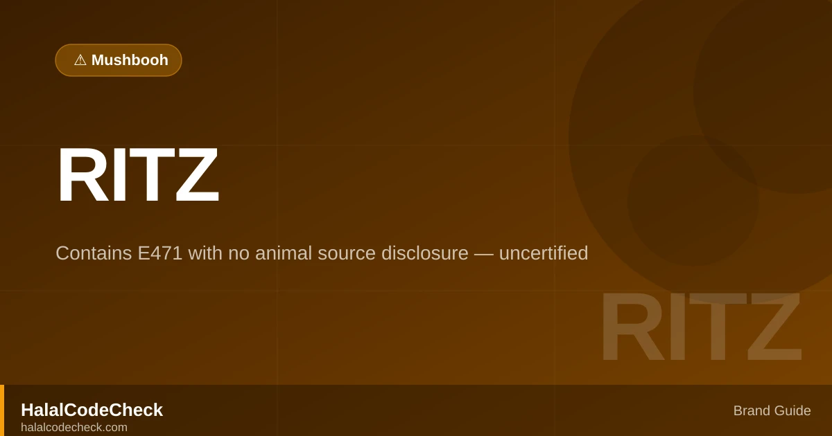 Is Ritz Halal? — HalalCodeCheck Brand Guide