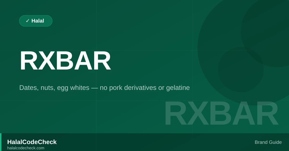 Is RXBAR Halal? — HalalCodeCheck Brand Guide