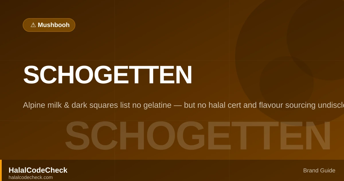 Is Schogetten Halal? — HalalCodeCheck Brand Guide