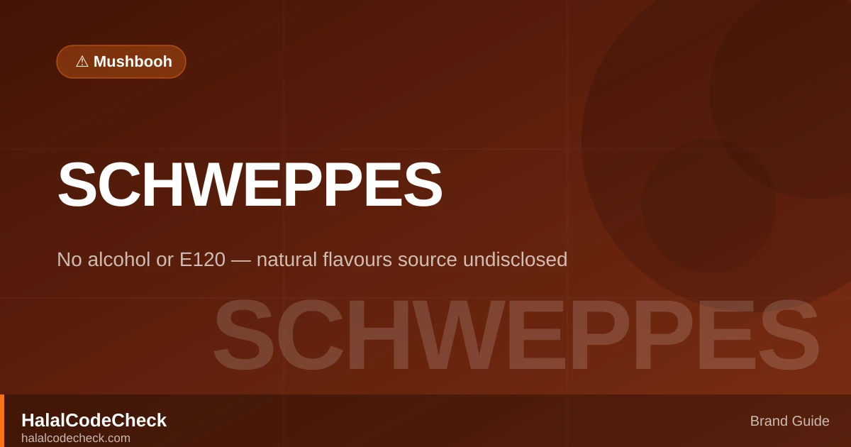 Is Schweppes Halal? — HalalCodeCheck Brand Guide