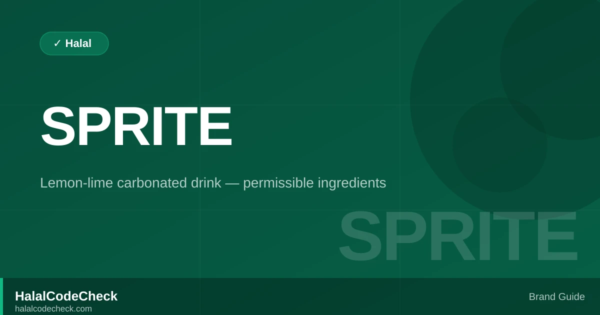 Is Sprite Halal? — Brand Guide