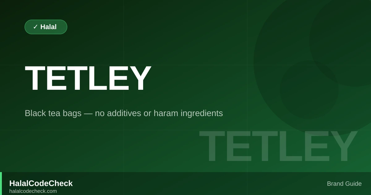 Is Tetley Halal? — HalalCodeCheck Brand Guide