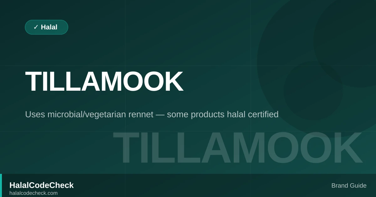 Is Tillamook Halal? — HalalCodeCheck Brand Guide