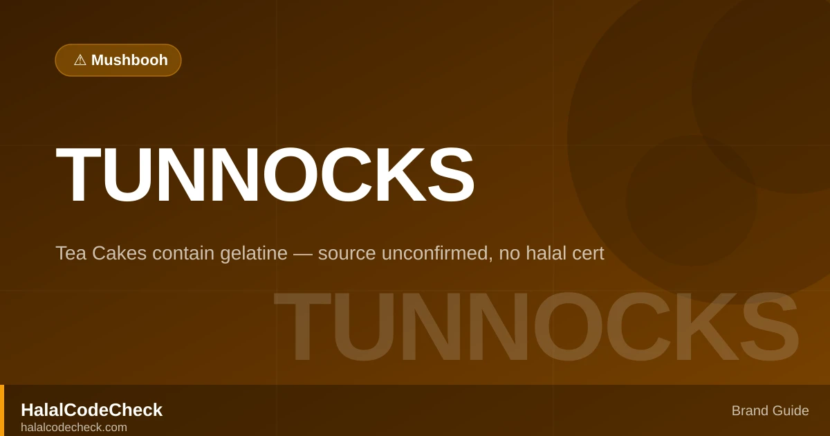 Is Tunnock's Halal? — HalalCodeCheck Brand Guide