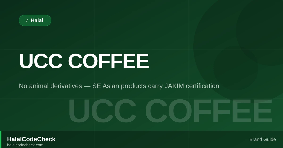 Is UCC Coffee Halal? — HalalCodeCheck Brand Guide