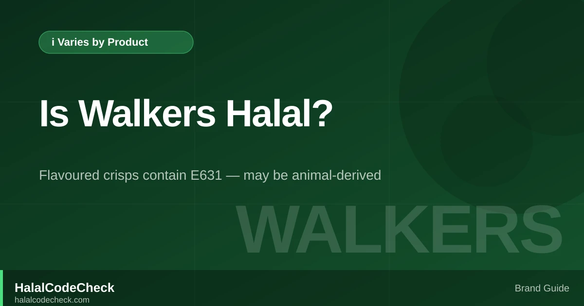 Is Walkers Halal? — HalalCodeCheck Brand Guide